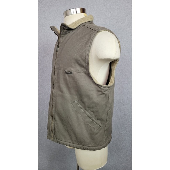 Wolverine Mens Upland Cotton‎ Canvas Twill Sherpa Lined Vest Jacket Taupe Large - Picture 6 of 11